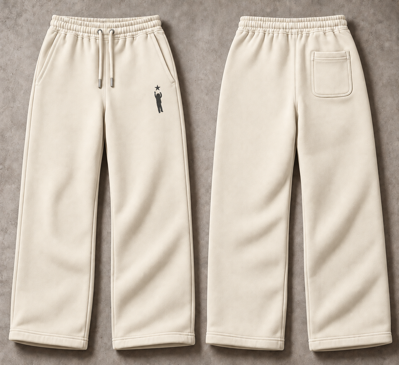 Pants Design 1 — Cream / bone full-resolution design mockup