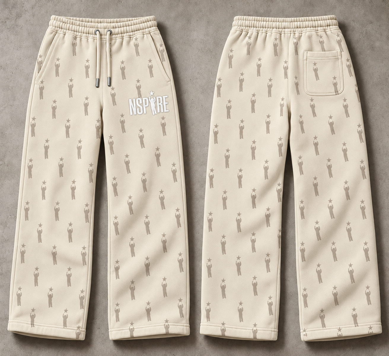 Pants Design 2 — Cream / bone full-resolution design mockup