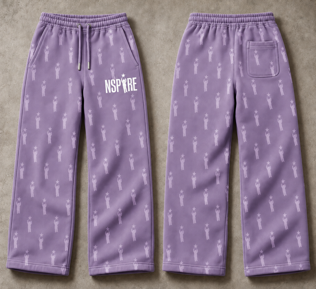 Pants Design 2 — Dusty lilac full-resolution design mockup