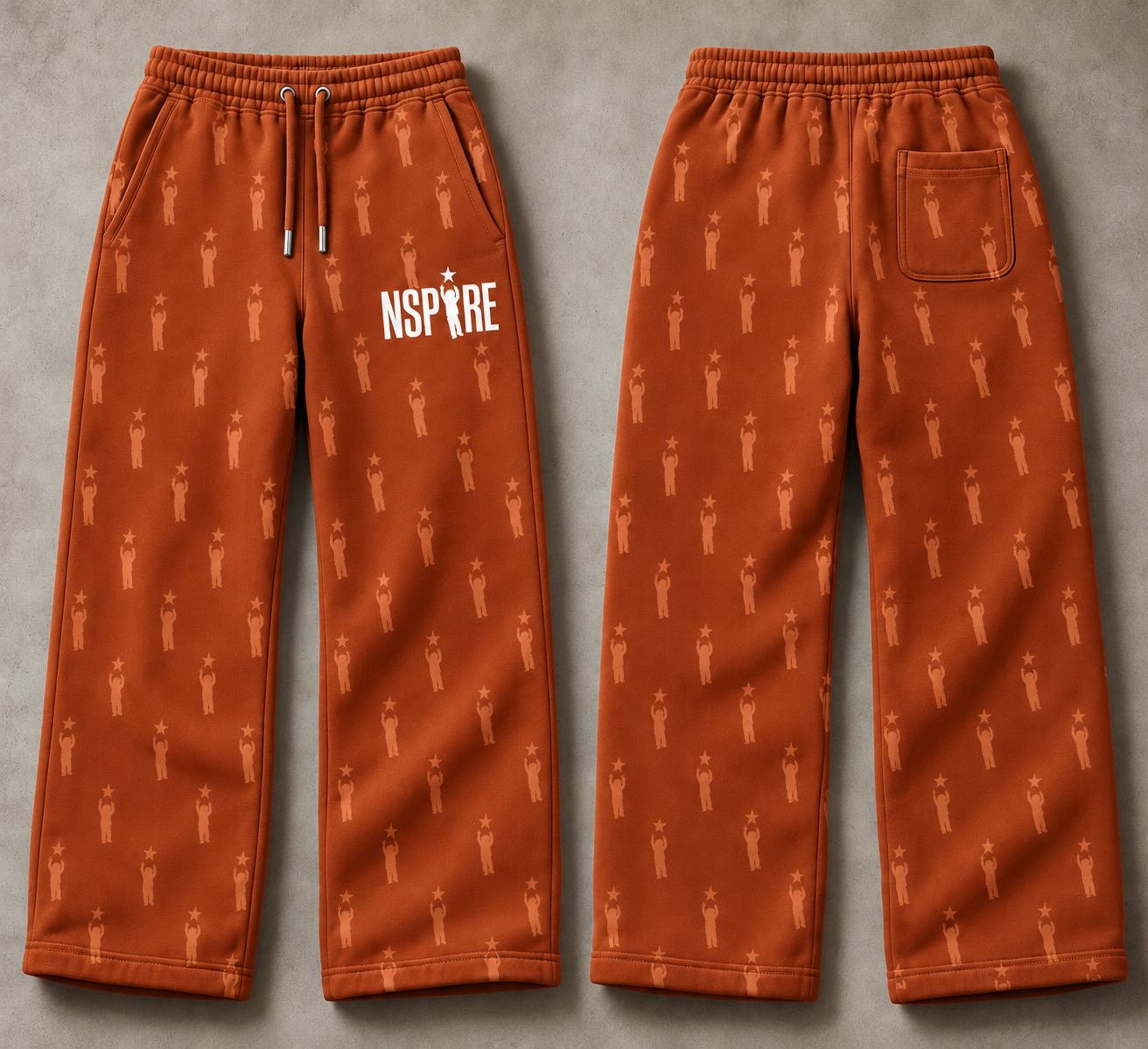 Pants Design 2 — Burnt orange full-resolution design mockup