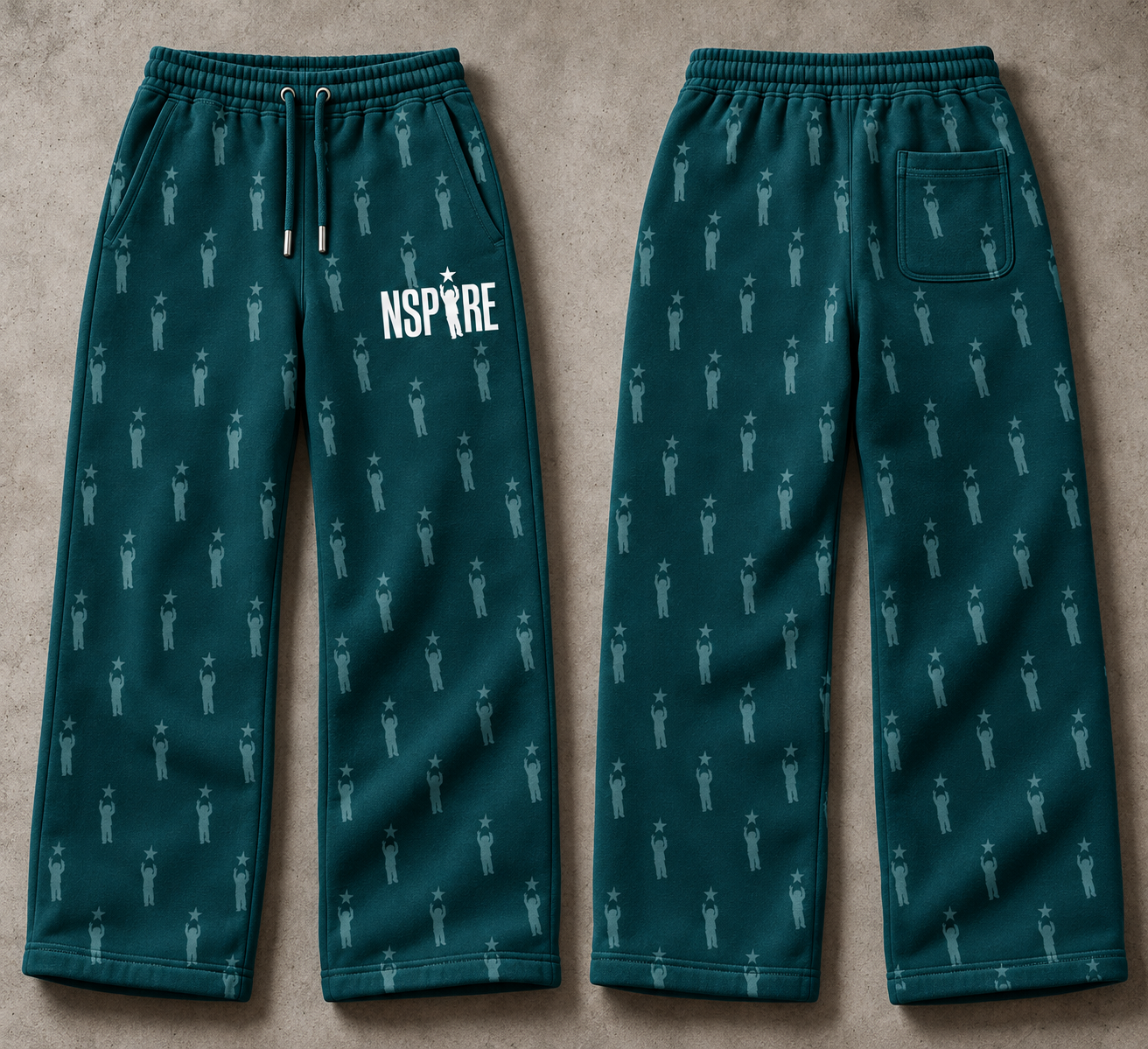 Pants Design 2 — Deep teal full-resolution design mockup