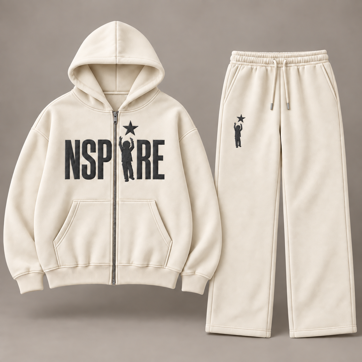 Matching Set 1 — Cream / bone full-resolution design mockup