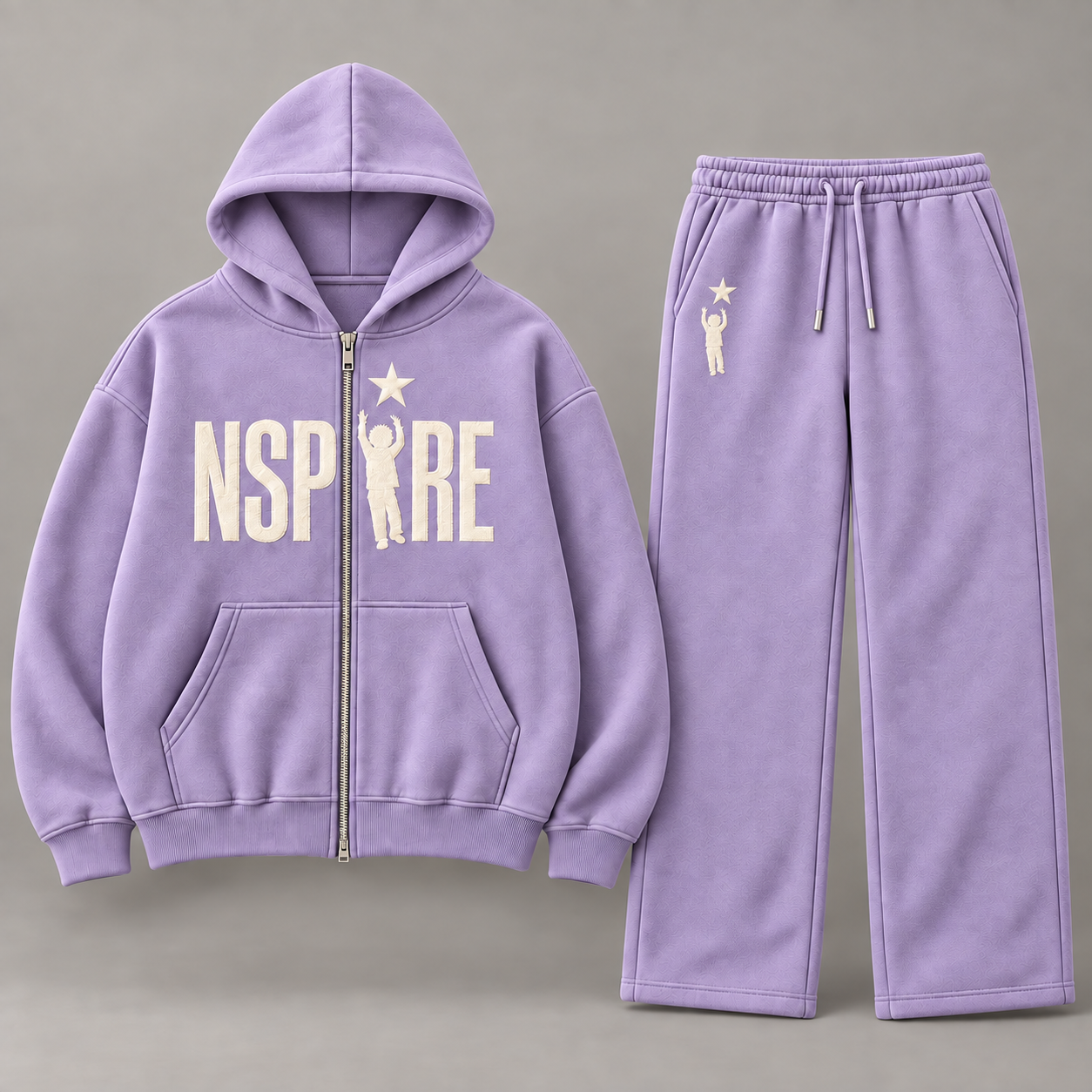 Matching Set 1 — Dusty lilac full-resolution design mockup