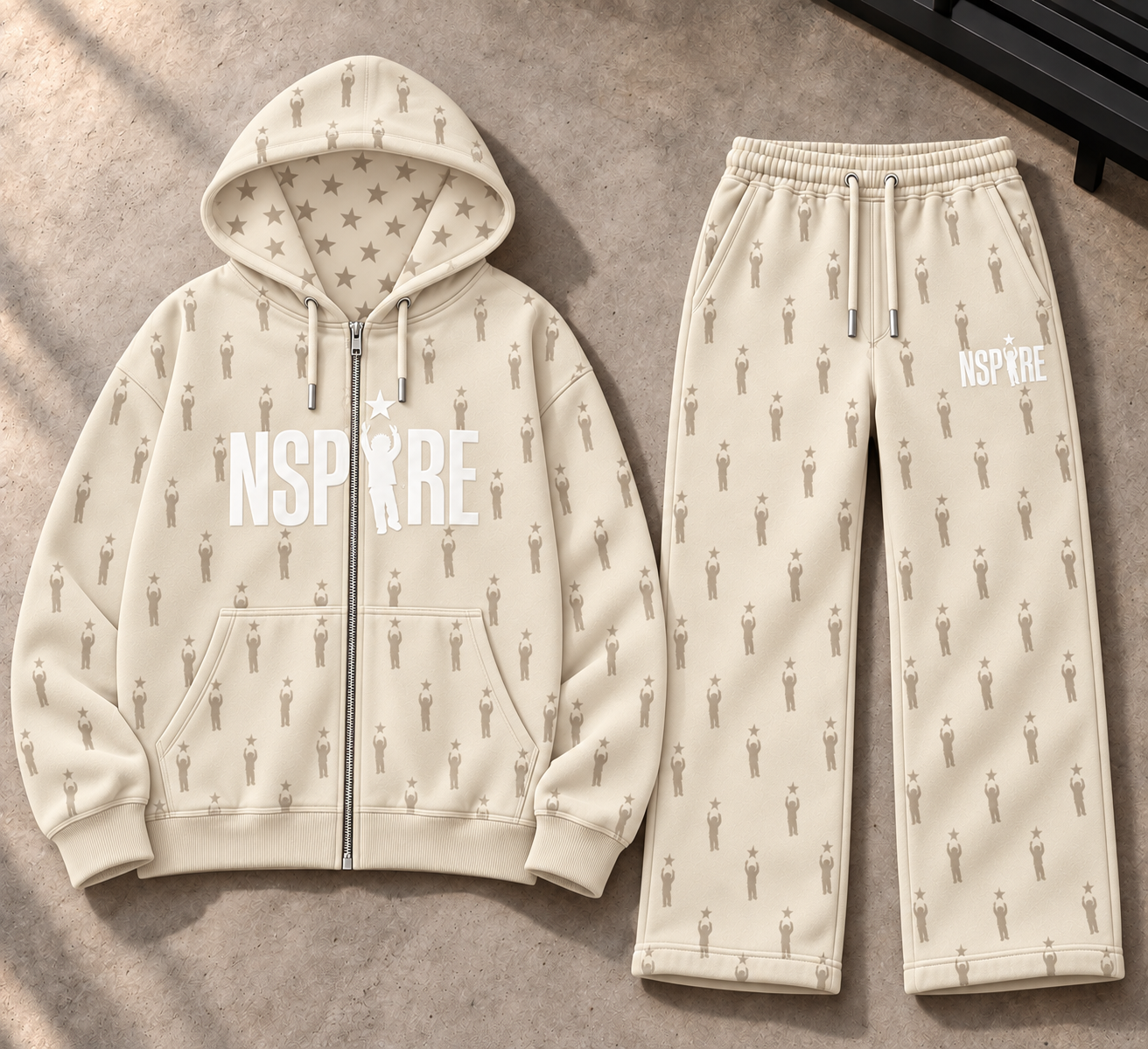 Matching Set 2 — Cream / bone full-resolution design mockup