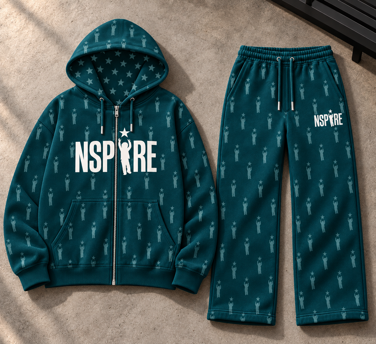 Matching Set 2 — Deep teal full-resolution design mockup