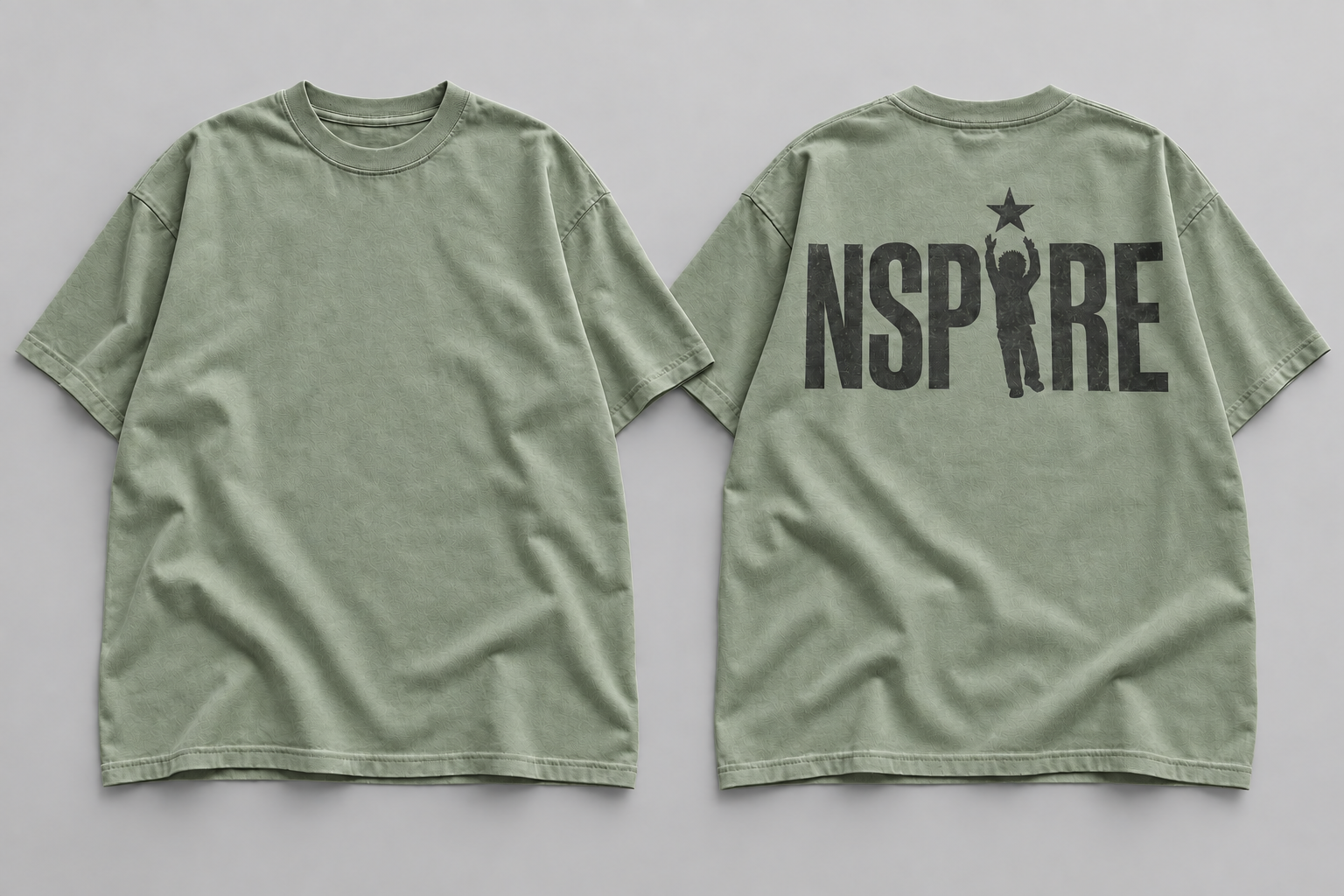 Signature Back Tee — Sage full-resolution design mockup