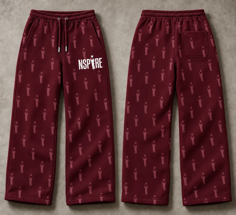 Pants Design 2 — Burgundy — Burgundy design mockup