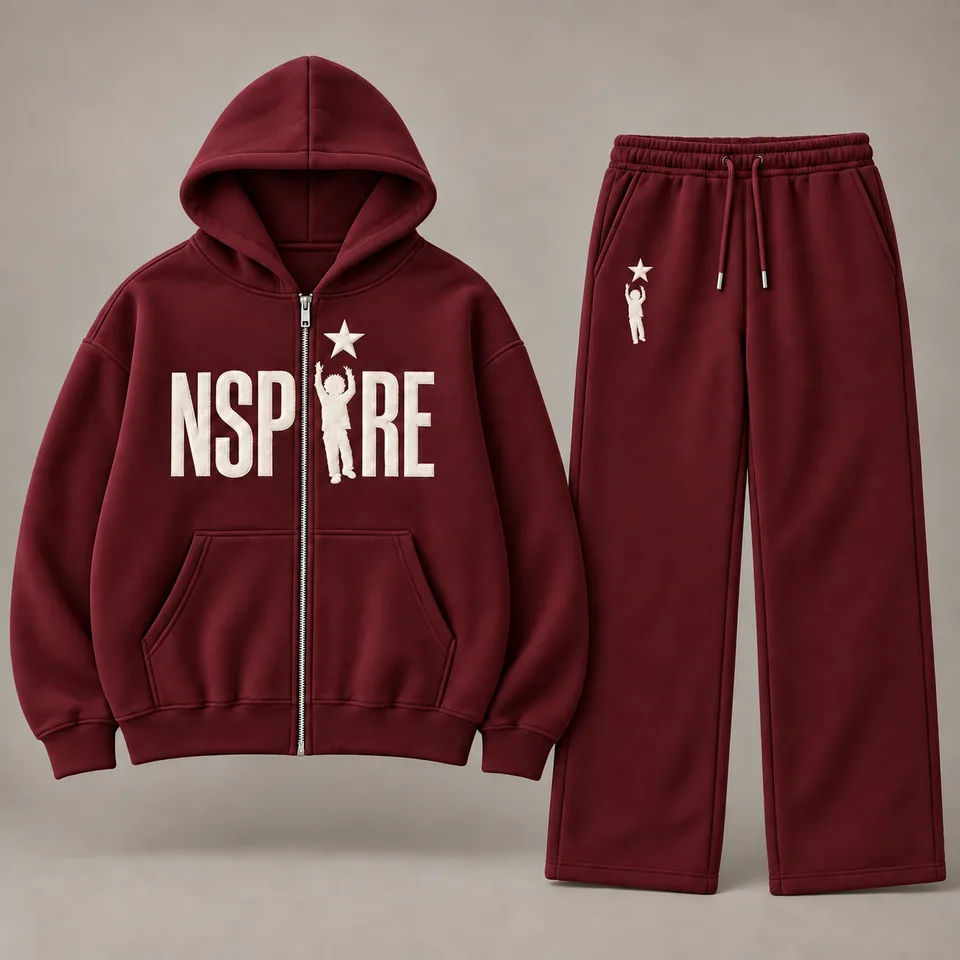 Matching Set 1 — Burgundy — Burgundy design mockup