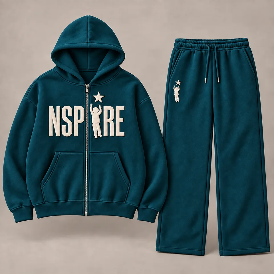 Matching Set 1 — Deep teal — Deep teal design mockup