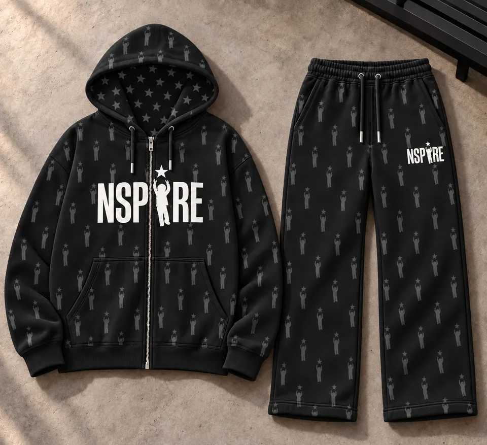 Matching Set 2 — Black — Black design mockup
