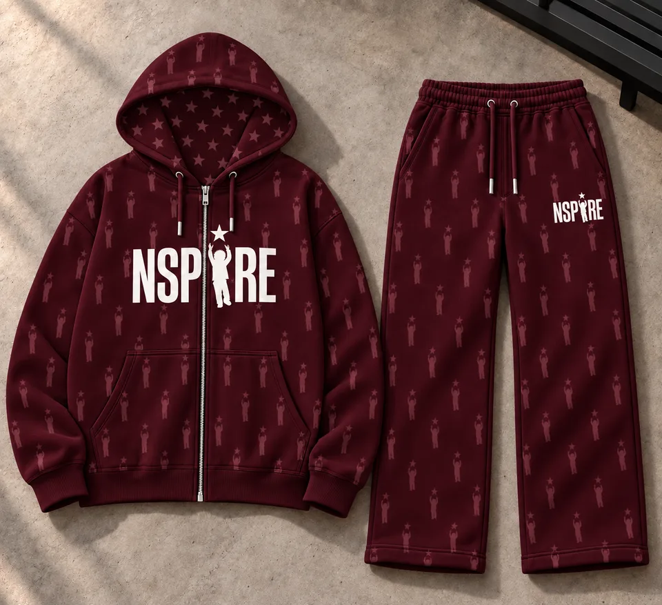 Matching Set 2 — Burgundy — Burgundy design mockup
