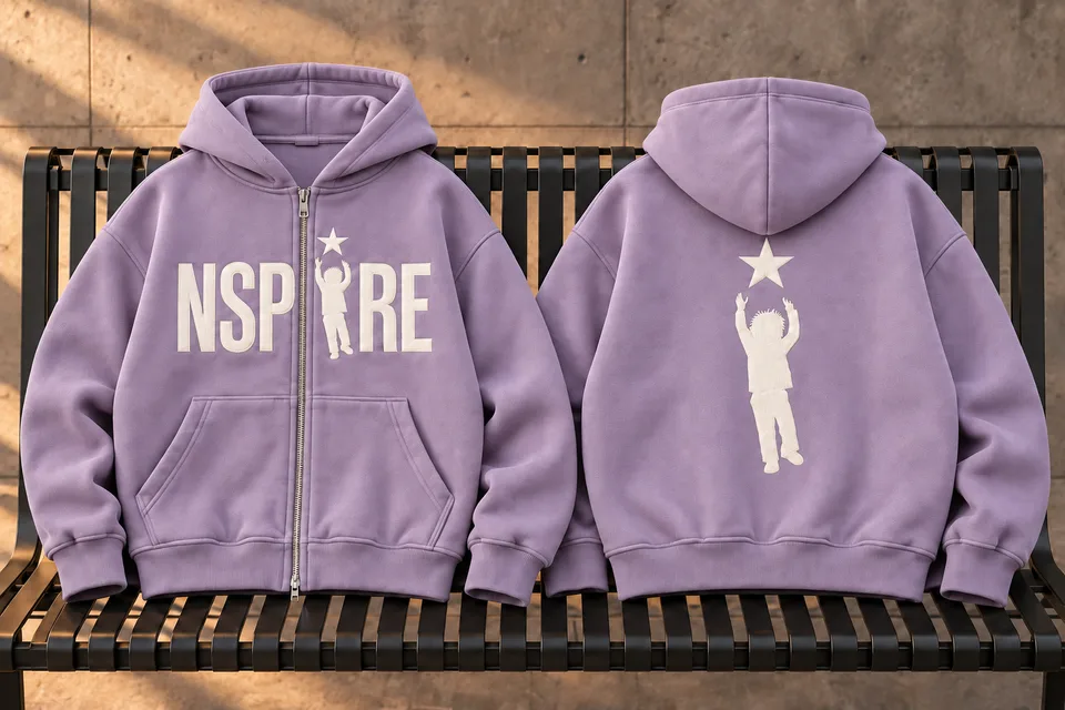 Hoodie Style 1 — Dusty lilac — Dusty lilac design mockup