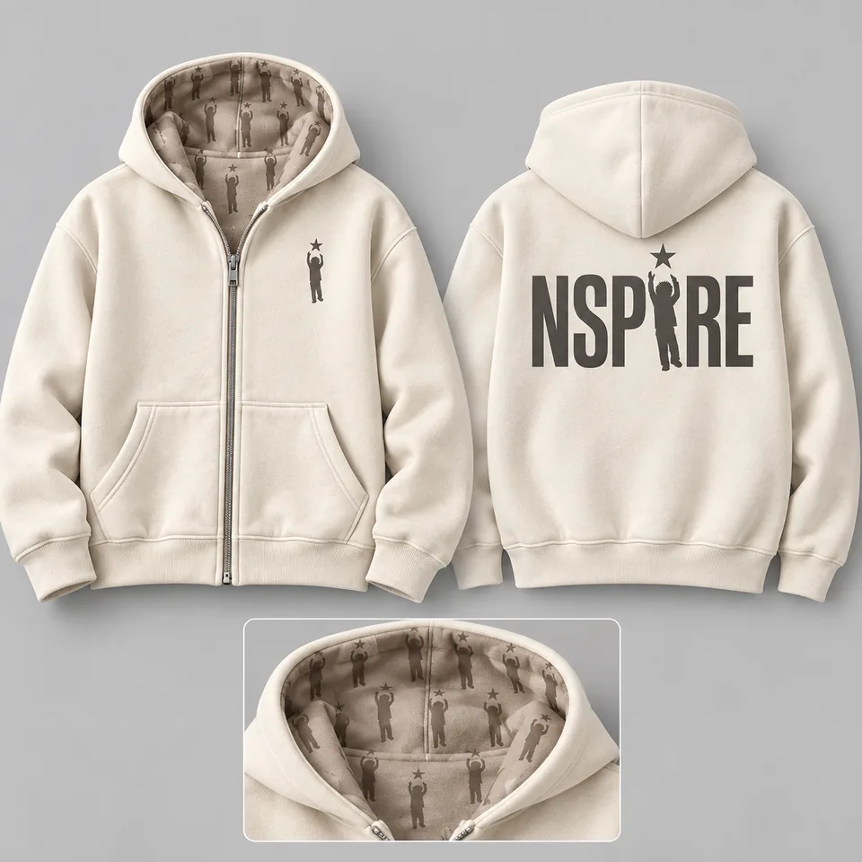 Hoodie Style 2 — Cream / bone — Cream / bone design mockup