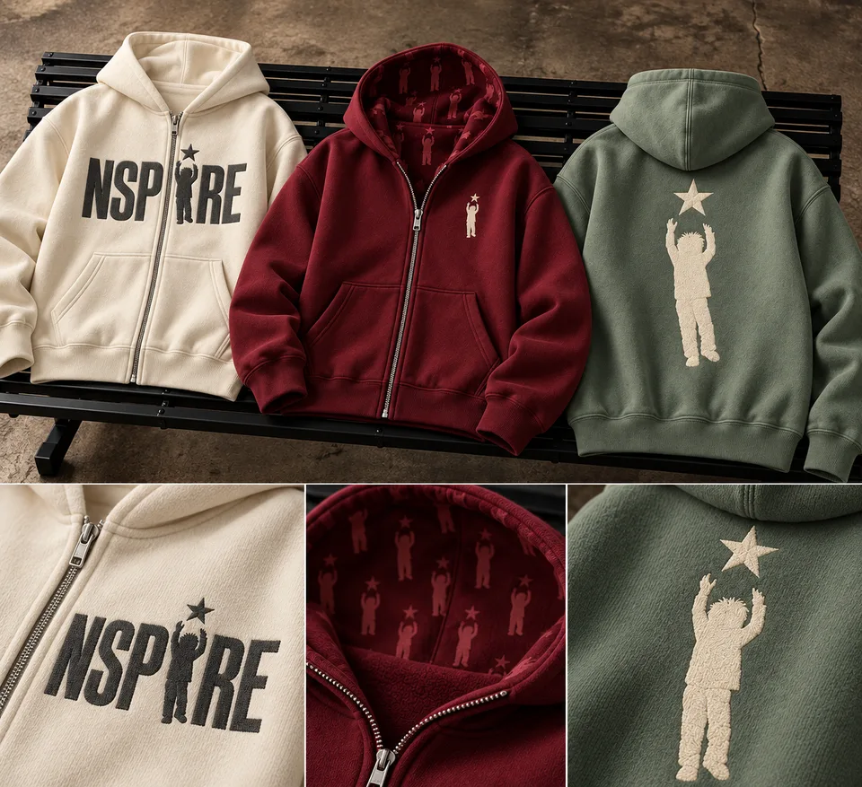 Color Studies, Cream / burgundy / sage concept mockup