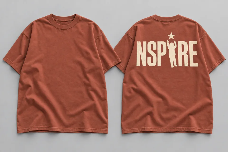 Signature Back Tee — Muted rust — Muted rust design mockup