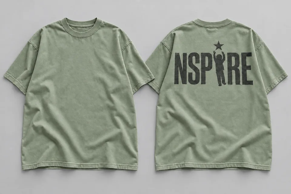 Signature Back Tee — Sage — Sage design mockup